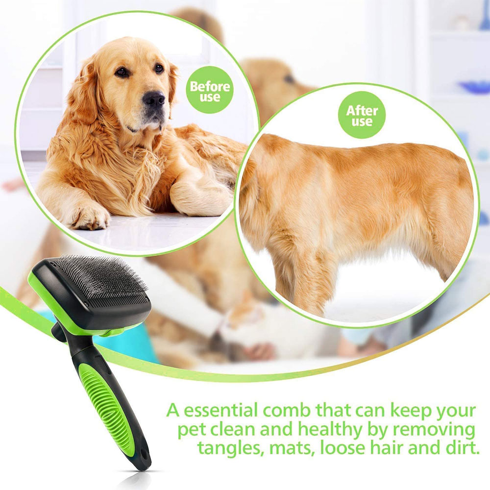 Save Time and Tidy Up with the Self-Cleaning Dog Brush