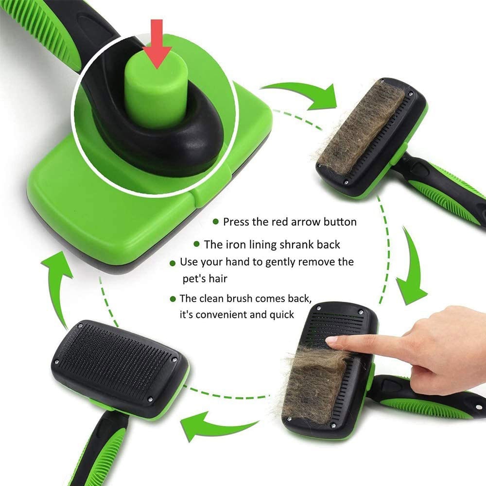 Save Time and Tidy Up with the Self-Cleaning Dog Brush